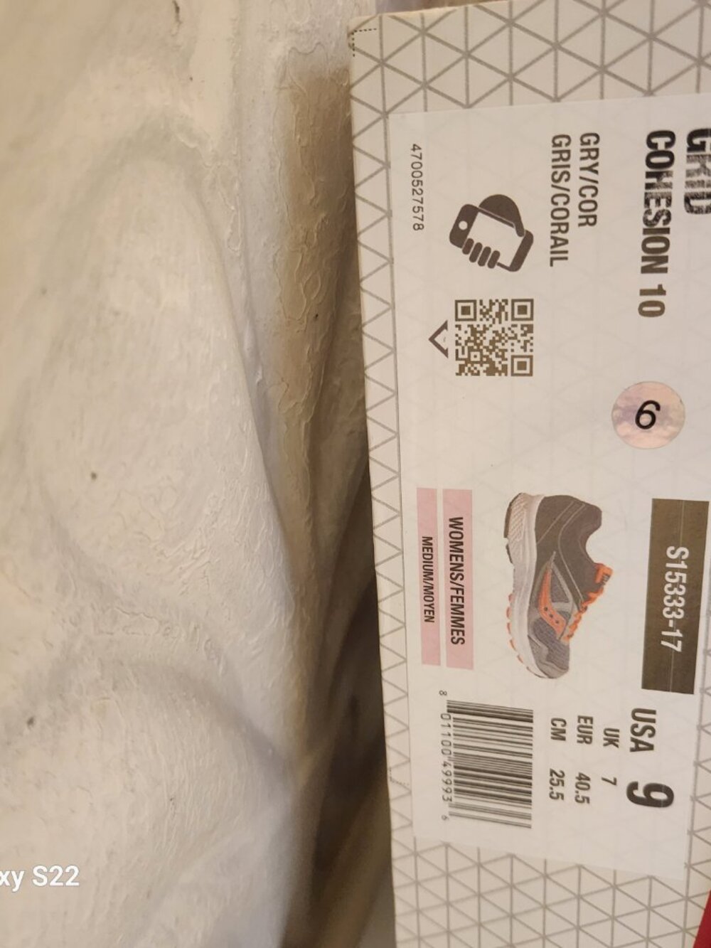 Saucony "Grid Cohesion 10" Hot coral/grey sneakers. NIB. Size 9 - Picture 3 of 10